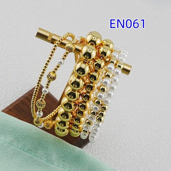 Enewton Gold Bead & White Pearl Mixed Six-Piece Bracelet Set - Picture 4 of 7